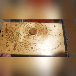 Handcrafted Wood burned Art Decor with Love Engraving